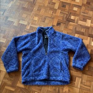 Patagonia Vintage 90's Glissade Deep Pile Fleece Pullover Kimono Purple Small